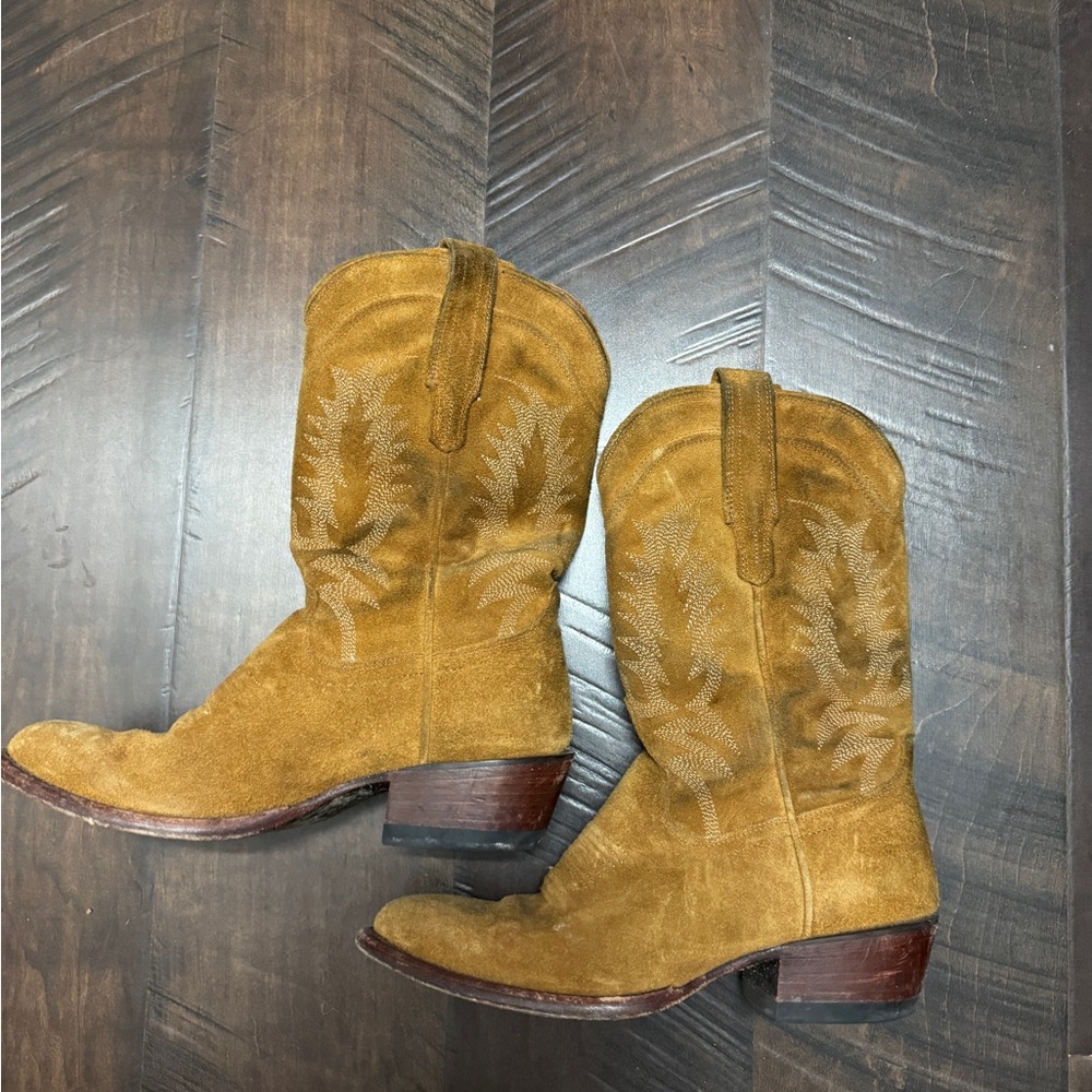 Tecovas Tan Suede Boots